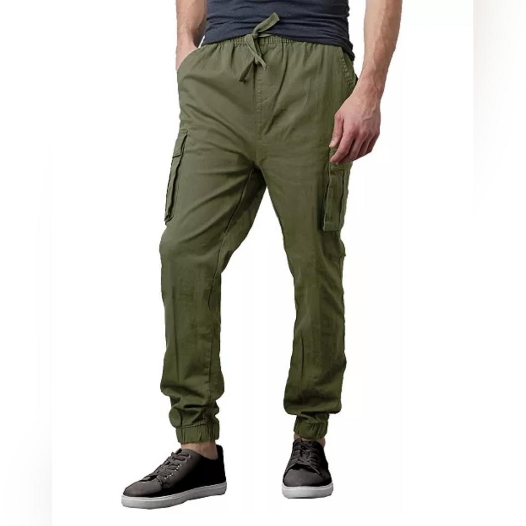 $58 Galaxy By Harvic Men's Slim Fit Stretch Cargo Jogger Pants